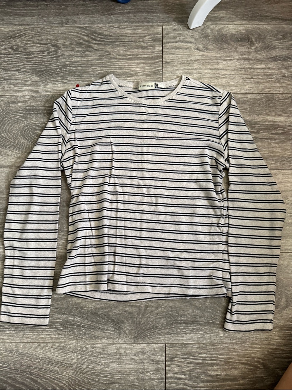 Christy Dawn Women's Long Sleeve Striped Tee - Cream & Black